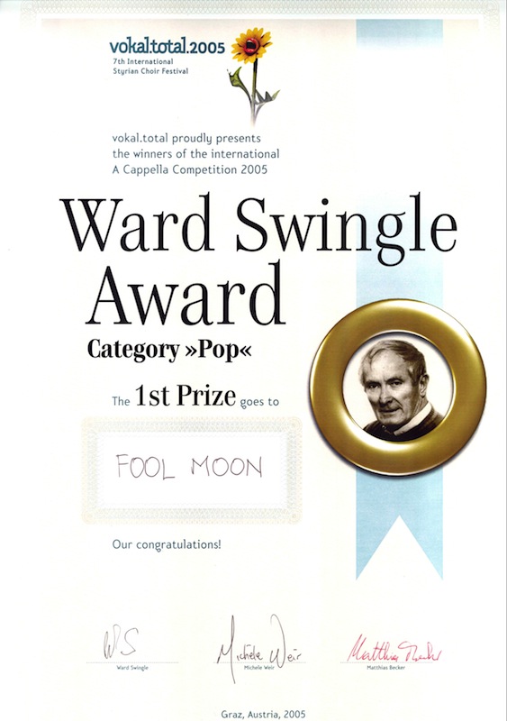 Fool Moon Ward Swingle Award 1st prize
